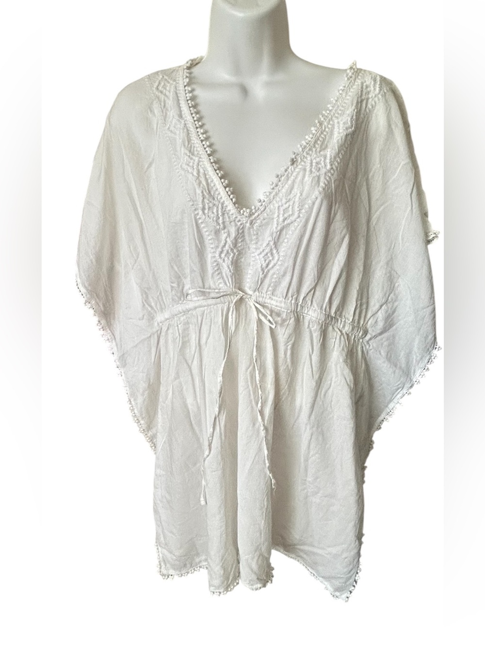 Old Navy White Embroidered Beach Cover Up | Boho Swim Cover-Up Sz M